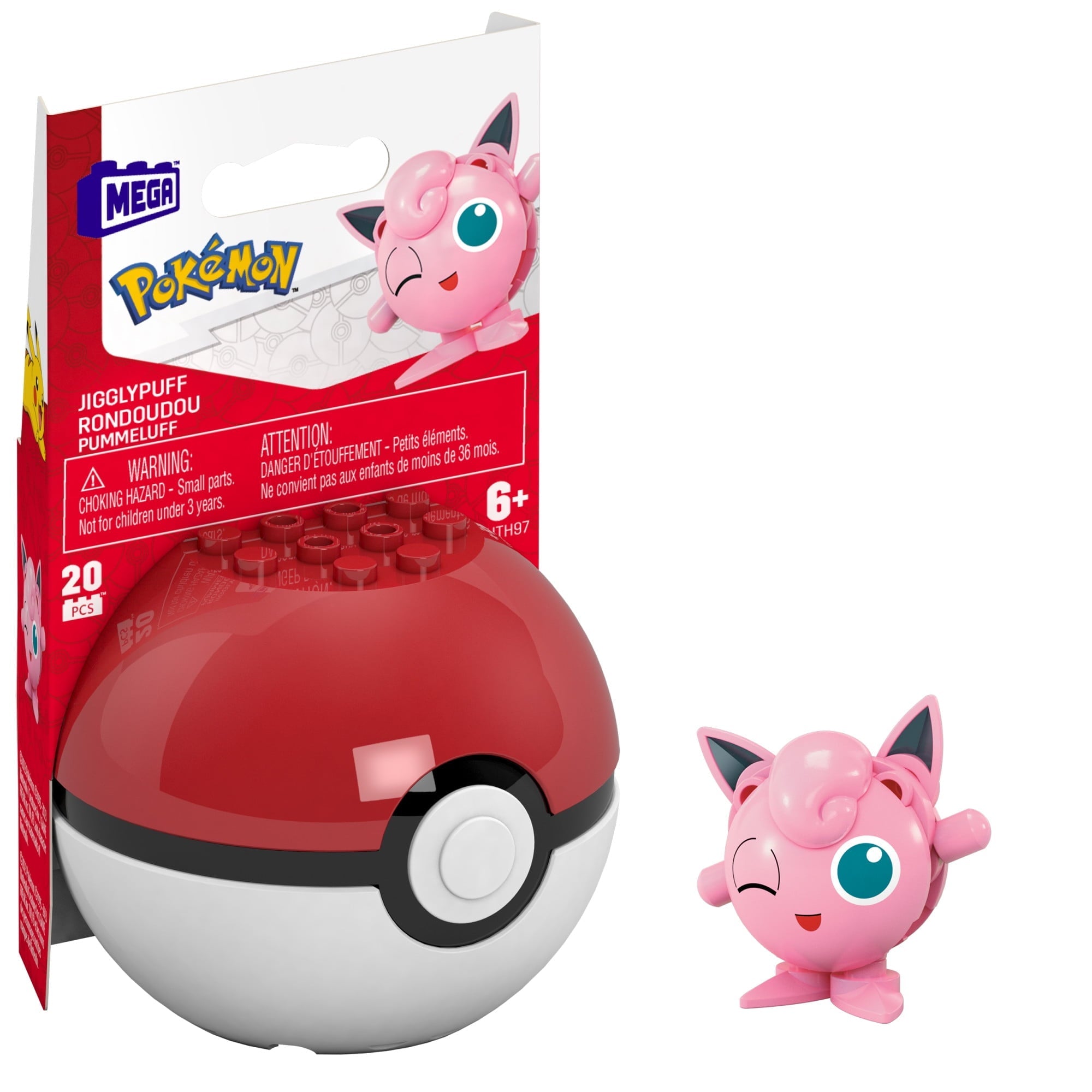 MEGA Pokemon Jigglypuff Building Toy Kit (20 Pieces) for Kids